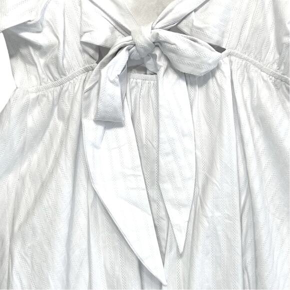 Lulus Sentimental Sweetie V-Neck Tie-Back Mini Dress NWT Women's Sz L White - Picture 4 of 6